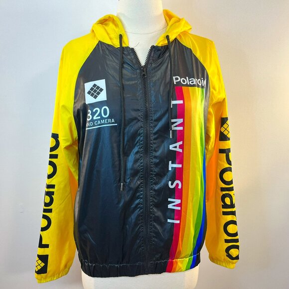 Polaroid Womens Black Yellow Windbreaker Instant 320 Land Camera Jacket - Small - Picture 2 of 6